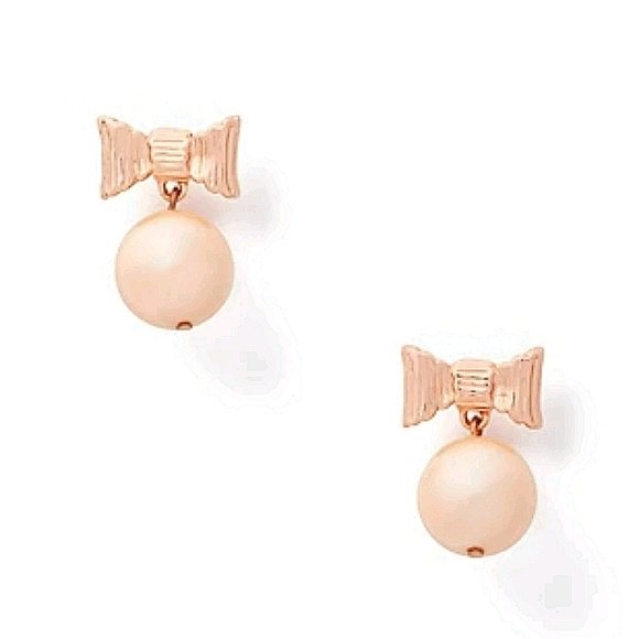 NEW Kate Spade Pearl Drop Earrings in Rose Gold